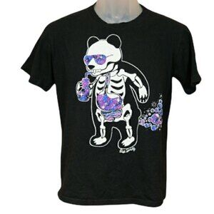 Riot Society Skeleton Drinking Farting Bubble Bear Tshirt Medium
